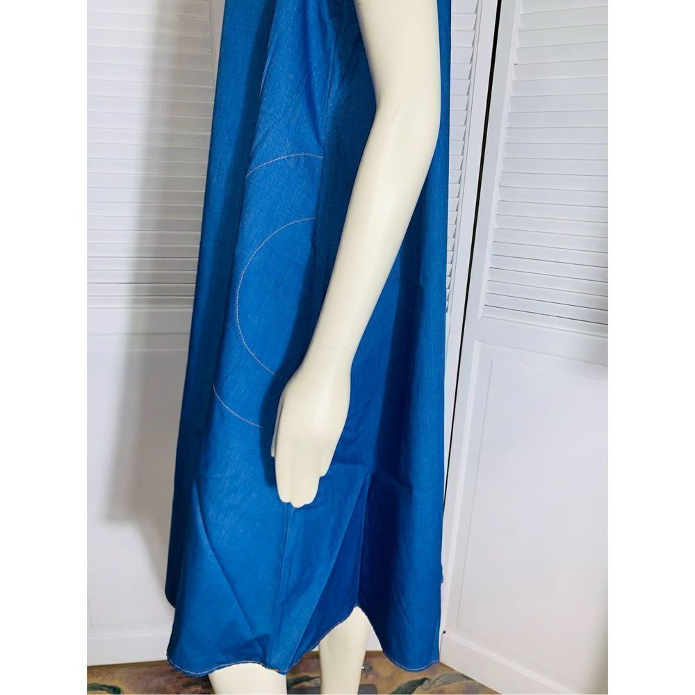 Vintage Loungees Blue Shift Dress Size Large - Picture 12 of 16
